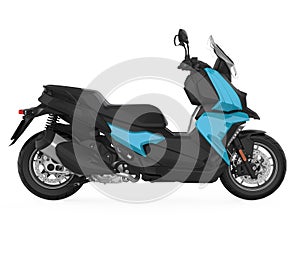 Blue Motorcycle Isolated