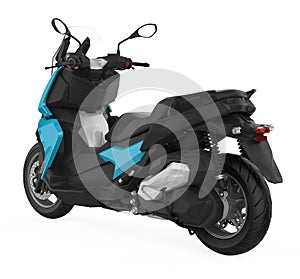 Blue Motorcycle Isolated