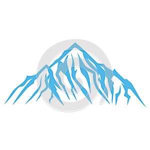Blue Mountain Iceberg Hills Adventure Vector Logo Template Design