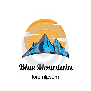 Azul montana designación de la organización o institución icono o plantilla diseno 