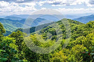 Blue Mountains Make Up the Landscape of the Great Smoky Mountains in North Carolina