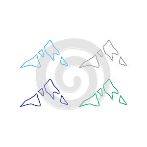 BLUE MOUNTAINS WITH SNOW SIGN SYMBOL LOGO