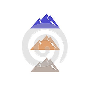 BLUE MOUNTAINS WITH SNOW SIGN SYMBOL LOGO