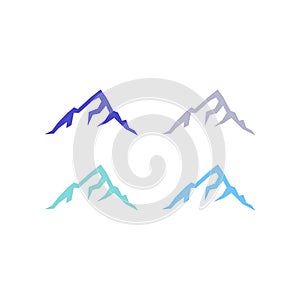 BLUE MOUNTAINS WITH SNOW SIGN SYMBOL LOGO