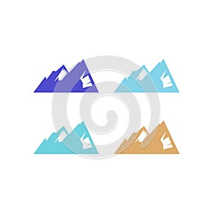 BLUE MOUNTAINS WITH SNOW SIGN SYMBOL LOGO