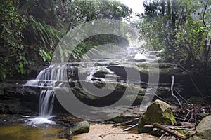 Blue Mountains Waterfall in Mist