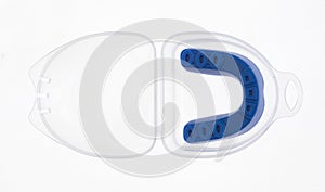 blue mouthguard isolated on white