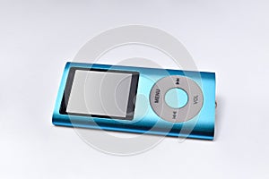 Blue mp3 player electronic device