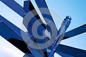 Blue multi-directional sign