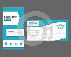 Blue multipurpose Brochure flyer leaflet template flat design