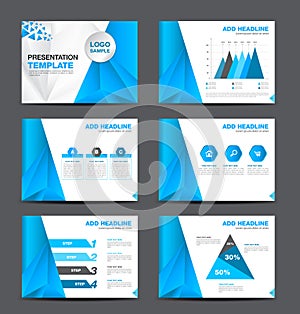 Blue multipurpose presentation template flat design