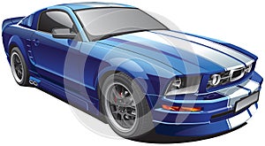 Blue muscle car