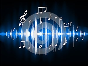 Blue Musical Notes Color Spectrum