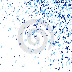 Blue Musical Notes on White