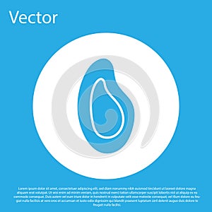 Blue Mussel icon isolated on blue background. Fresh delicious seafood. White circle button. Vector.