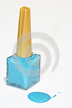 Blue nail polish