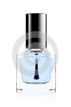 Blue nail polish bottle