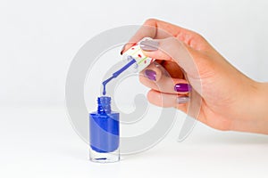 Blue nail polish bottle