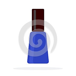 Blue nail polish vector flat material design isolated object on white background.