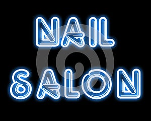 Blue NAIL SALON neon sign