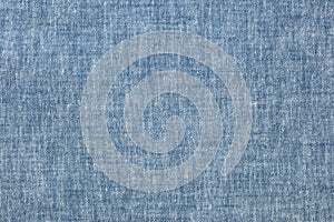 Blue natural linen textile texture background. high-detailed pattern