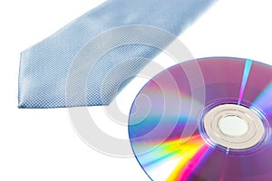 Blue necktie and CD-Rom