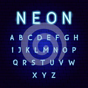 Blue Neon Alphabet