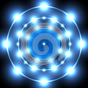 Blue neon circle