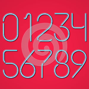 Blue Neon Numbers