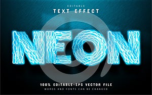 Blue neon text effect editable