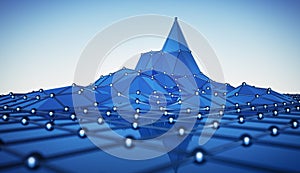 Blue network activity with a peak