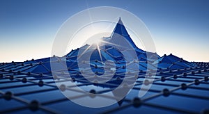 Blue network activity with a peak