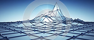 Blue network activity with a peak