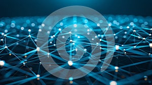 Blue Network Connection Plexus - Data Technology Communication Structure