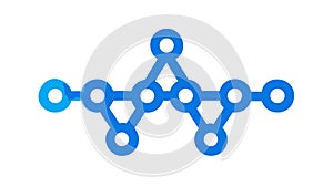 Blue network star of connected nodes, abstract technology, vector design Generative AI