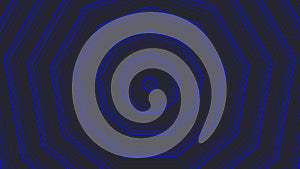 Blue nonagon star simple flat geometric on dark grey black background loop. Starry nonangular spinning radio waves endless