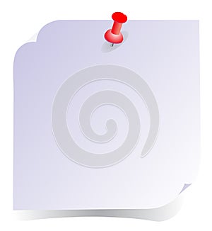 Blue note pad pinned