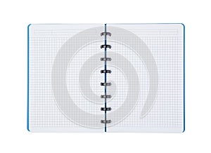 Blue notebook isolated on white