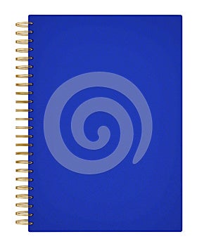 Blue notebook isolated on white