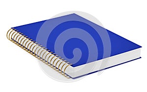 Blue notebook isolated on white