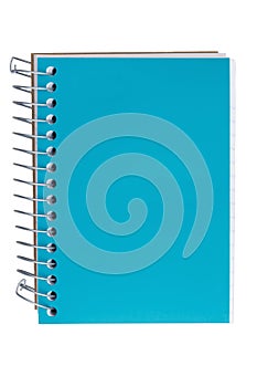 Blue notebook isolated on white