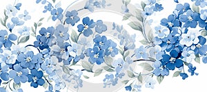 Blue nova floral pattern photorealistic serenity in aesthetically pleasing composition