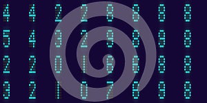 Blue numeric binary creative surface. Numeral tech design backdrop. Abstract display digit pattern. Electronic Numbers Background