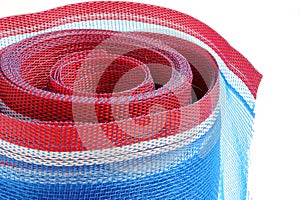 Blue Nylon Mosquito Nets on white background