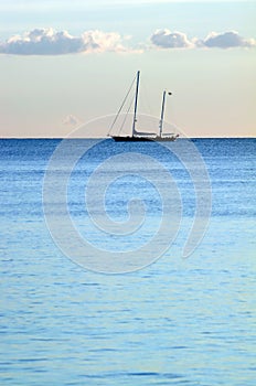 Blue ocean and boat