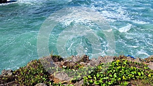 The blue ocean with ferocious waves