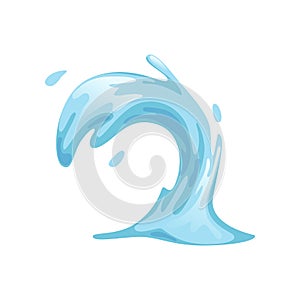 Blue ocean or sea water wave vector Illustration on a white background