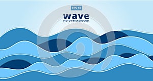 Blue ocean sea wave vector background