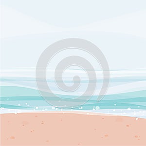 Blue ocean or sea wave vector summer beach banner background abstract illustration