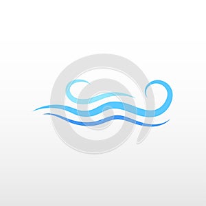 Blue ocean water fluid wave logo icon object vector isolated